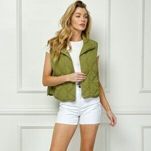 Olive Green Quilted Vest